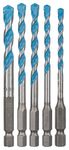 Bosch Professional 5-piece HEX-9 Construction Multi-Purpose Drill Bit Set (multi construction, Ø 4/5/6/8 mm, Accessories Impact Drills)