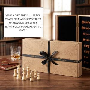Jaques Wooden Chess Set – Classic Board Game with Pieces