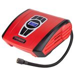 CARTMAN Tire Inflator Portable Air Compressor, Auto Air Pump for Car/Bike with Digital Pressure Gauge & LED Light, Red