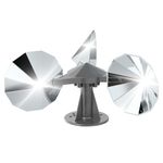 OFFO Bird Scare Reflective Wind Spinner, Plastic Base Bird Deterrent with Mirror Blades to Keep Pigeons, Woodpeckers, Sparrows Away for Garden, Roof, Boat Outdoor Use.1 PC