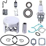 Mtanlo 50mm Piston Cylinder Crank Muffler Gasket Oil Seal Line Kit for Stihl 044 MS440, Piston Kit, Cylinder Gasket, Crankcase Gasket, Muffler Gasket, Fuel Filter, Oil Pipe, Needle Bearing