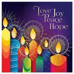 Christian Christmas cards, pack of 10 -Love, Joy, Peace Christmas cards pack with Bible verse Romans 15:13 inside these religious Christmas cards, by Just Cards Direct