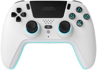 ASRVA White Wireless Pro Controller for PS5, Hall Effect Joystick No Drift, 2 Back Paddles, Macro, Gyro, 1000mAh, RGB, Compatible with PS5/Pro/Slim/PC/iOS/Android