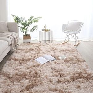 Alfombras de área 80x160cm Alfombra Antideslizante Salon Alfombras de Habitacion Suave Alfombra Shaggy Pelo Alfombra de Felpa Modernas de Interior Alfombra de Piso para Sala de Estar Dormitorio Caqui