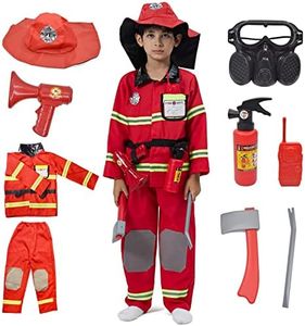 ZUCOS Set de Juego de Rol de Bombero para Niños - Juguetes de Bombero Accesorios de Bombero para el Carnaval (4-6 años)