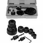 SAK Saw Set 11 Pieces 3/4" - 2-1/2" Hole Saw Kit with Hex Key and Mandrels for Wood, PVC Board, Plastic Plate Drilling