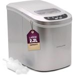 2.2L Andrew James Ice Maker Machine – Portable Countertop Ice Machine for Home, Electric Ice Dispenser with Scoop & Basket, Self-Cleaning, Small or Large Ice Cubes