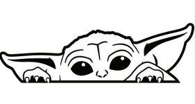 Peeking yoda cute meme funny decal sticker,car,laptop