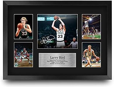 HWC Trading FR A3 Larry Bird Celtics Gifts Printed Signed Autograph Presentation Display for Basketball Memorabilia Fans - A3 Framed