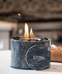 Stonhome Tabletop Fire Pit Bowl - The Original Marble Portable Fireplace, Indoor Outdoor, Mini Fire Pit Clean Burning Real Flame for Patio Balcony, S’Mores Maker (Black)