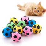 cobee Sponge Cat Balls Toy, 10 Pieces 4 cm Large Cat Toy Balls Foam Soccer Toy Balls Activity Cat Play Toy Interactive Ball Toy for Indoor Cat Kitten