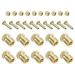 PATIKIL 2mm ID 4mm OD Tube Compression Assortment Kit, 10 Set Brass Compression Sleeve Ferrule & Insert & Nut for Water Oil Air Pipe