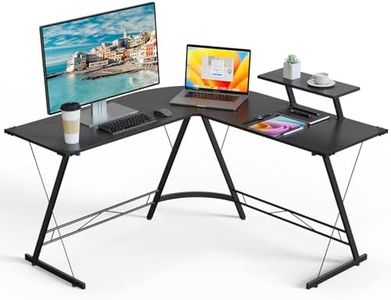 ZERIFAM L-Shaped Desk Computer Table 51" inch Gaming Table,Computer Corner Table, Office Writing Workstation with Large Monitor Stand, Space-Saving, Easy to Assemble (Black)