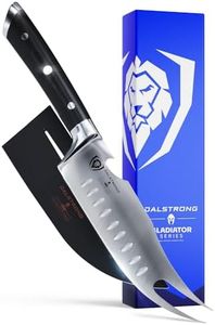 Dalstrong BBQ Pitmaster Meat Knife - 6.5 inch - Gladiator Series Elite ELITE - Forged High Carbon German Steel - Forked Tip & Bottle Opener - Cooking Knife Gift Black G10 Handle - NSF Certified