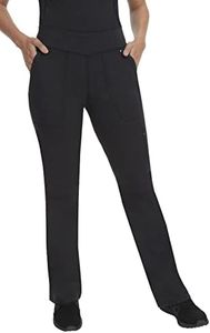 Healing Hands Womens Scrubs Pants 5 Pocket Purple Label 9133 Cargo Tori Women Yoga Pant Lightweight Soft Fabric, Black M