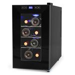 BLACK+DECKER 8 Bottle Wine Fridge, Thermoelectric, Wine Fridge Small with Triple Pane Clear Glass Door, Mini Wine Fridge, BD60026