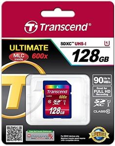 Transcend 128GB SDXC Class 10 UHS-1 Flash Memory Card Up to 90MB/s (TS128GSDXC10U1)