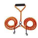 ADOGO® Dog Lead Splitter,No-Tangle Double Dog Leash for Walking and Traning 2 Dogs (Red & Yellow)