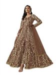 RUDRAPRAYAG Net And Santoon Embroidered Semi Stitched Anarkali Gown For Women