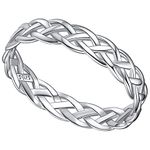 Sterling Silver Celtics Ring for Female, High Polished Eternity Knot Band Engagment Wedding Rings Size Q, Lovely Gifts for Bridal Fiancees