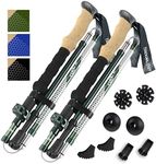 Trekology Trek-Z Collapsible Hiking & Trekking Poles - Balance Support for Seniors, Women, and Men, 2pc Per Set (Trek-Z Green, 100-120cm for Height: 4’11 to 5’10”)