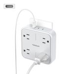 Multi Plug Outlet Extender, TESSAN Outlet Splitter 4 Outlets 3 USB Wall Charging Ports(2 USB C), Wide Spaced Multiple Expander Surge Protector for Office, Home, College Dorm Room