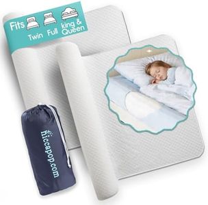 hiccapop [2-Pack] Inflatable Bed Rail for Toddlers | Travel Bed Rail, Blow-up Bed Bumper for King, Queen, Full, with Non-Slip Machine-Washable Cover | Portable Bed Rail for Hotel, Grandma's, Vacation