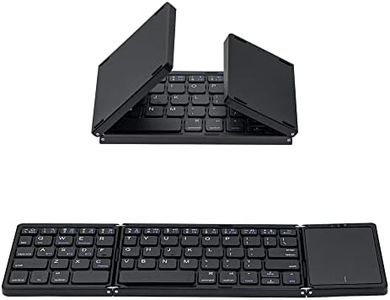 Mcbazel Foldable Bluetooth Keyboard,with Touchpad Portable Wireless Keyboard Compatible Bluetooth 5.1 for iOS, Android, MacOS,Windows System Laptop-Black