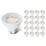 FTL 20-Pack MR16 LED Bulb GU5.3 3000K Warm White 12V 5W 50W Halogen Equivalent Non-Dimmable Bipin Base 40 Degree Spot Light for Track Lighting, Outdoor Landscape Lighting