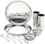 Amazon Brand - Solimo Dinner Set | Stainless Steel | Mirror Finish | Set of 20 - Solid