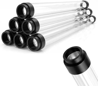 Woanger 6 Pack T8 Clear Polycarbonate Tube Guards, 48 Inch Lamp Protection Sleeves with 12 Black End Caps, 1.32 Inch Od, Shatter Resistant Cover for LED and Fluorescent Tubes