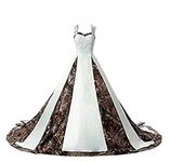 Kaitaijidian Women's Straps Camouflage Wedding Dresses for Bride Long Camo Bridal Gowns Plus Size White12