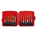 Drill Tap Set, 12pcs M3-M10 Combination Drill and Tap Bit Set, Hex Shank and Spiral Flute Tapping Tool Set Kit Hand Tool