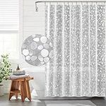 Funria EVA Shower Curtain Waterproof Bathroom Curtains with 12 Hooks for Wet Room Long Bath Curtains for Bathtubs and Shower Stall Translucent Shower Curtains 180 x 180CM (71 x 71 Inch)