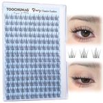 TOOCHUNAG Natural Lash Clusters 3D Wispy Eyelash Clusters Manga Individual Eye Lashes Cluster Eyelashes Extensions Thin Band DIY Lash Extension(168pcs,C Curl)