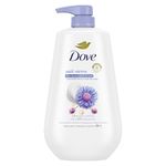 Dove Anti-Stress Body Wash with Pump for 24hr Lotion-Soft Skin, Blue Chamomile & Oat Milk, with No Sulfates No Parabens, 905mL