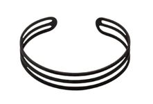 iPop Retail Qui Qui Classic Minimalist Open Three Layer Bangle Bracelet (BLACK)