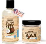 Clark’S Organic Coconut Oil for Wood Cutting Board (355 mL) & Wax (177 mL) Set – Cutting Board Oil & Wax Bundle – Butcher Block Oils & Wood Conditioner – with Pure Coconut Oil