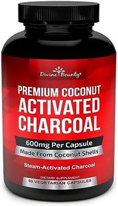 Organic Activated Charcoal Capsules - 600mg Coconut Charcoal Pills - Active Charcoal Powder Used for Gas Relief, Detox, Teeth Whitening, Bloating - 90 Veggie Caps