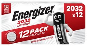 Energizer 12 x CR2032 Lithium Coin Batteries 3V for Watches, Torches and Keys