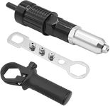 Inditrust Professional Rivet Gun Adapter for Drill – Rivet Nut Tool Attachment with 4 Interchangeable Rivet Heads, Power Drill Riveter Adaptor Kit for Metal, Sheet, DIY & Repair Work
