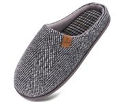 COFACE Mens Cozy Memory Foam Scuff Slippers Casual Slip On Warm House Indoor/Outdoor Shoes Sandal Slippers size 10 Grey