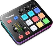 MAONO Audio Mixer for Gaming: Audio Interface with Pro-preamp RGB Bluetooth 48V Phantom Power for Live Streaming Podcasting Content Create Gaming (G1NEO Black)