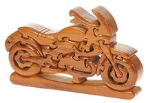 Namesakes® Classic Sports Motorbike Puzzle for Adults & kids. Novelty Handcrafted Wooden 3D Motorcycle - Gifts for Men, Women & Bikers - Fun brain teaser!