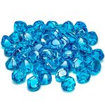 Stanbroil 10-Pound Reflective Fire Glass Diamonds - 1/2 inch Luster Fire Glass for Fireplace Fire Pit and Landscaping, Caribbean Blue Luster