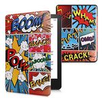 kwmobile Case Compatible with Amazon Kindle Paperwhite 11 Generation 2021 Case - PU Cover for Kindle Paperwhite Case w/Magnet - Comic Book Symbols Multicolor