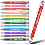 Nezyo 12 Packs Funny Pen Ballpoint Pens for Colleagues Funky Stationery Quirky Leaving Gift Cheeky Rude Pen Office Accessories for Teacher Adult (Multicolor)