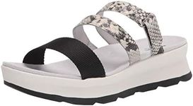 Hush Puppies Women's Andi Slide Wedge Sandal, Snake Leather/Black Textile, 10