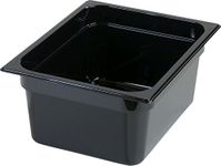 Carlisle FoodService Products Storplus Food Storage Container Food Pan with Spoonable Corners for Catering, Buffets, Restaurants, 1/2 Size 6 Inches Deep, Black