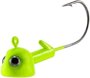 Dr.Fish 10 Pack Walleye Fishing Jig Heads 3D Eyes Stand Up Jigs Walleye Hook Lures Flat Bottom Fishing Swimbait Jig Freshwater Fishing Bass 1/8oz Chartreuse